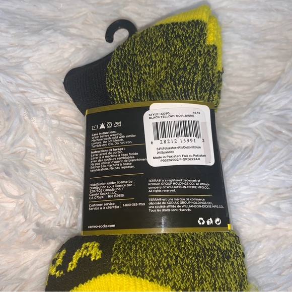 Terra Work Socks Mens Size 7-12 Steel Toe Protection Arch Band Mesh Panels - Picture 2 of 3